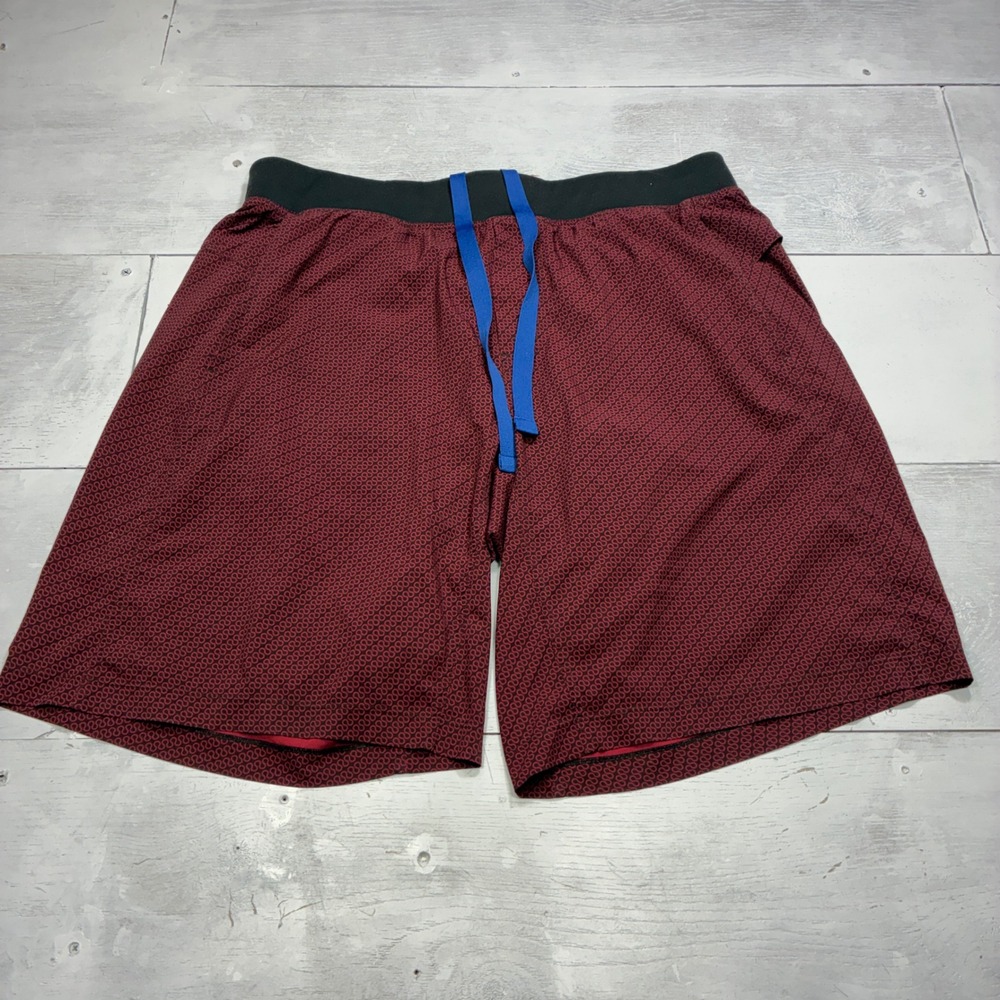 Lululemon Pace Breaker Shorts Mens XXL Maroon Black Swirl Athletic Gym Training